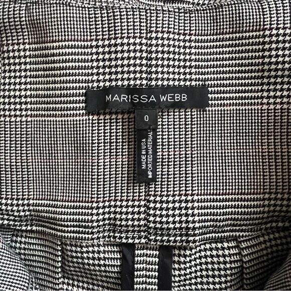 Marissa Webb Lennox Black & White Plaid Ruffle Detailed Wool Mini Skirt - Picture 8 of 9